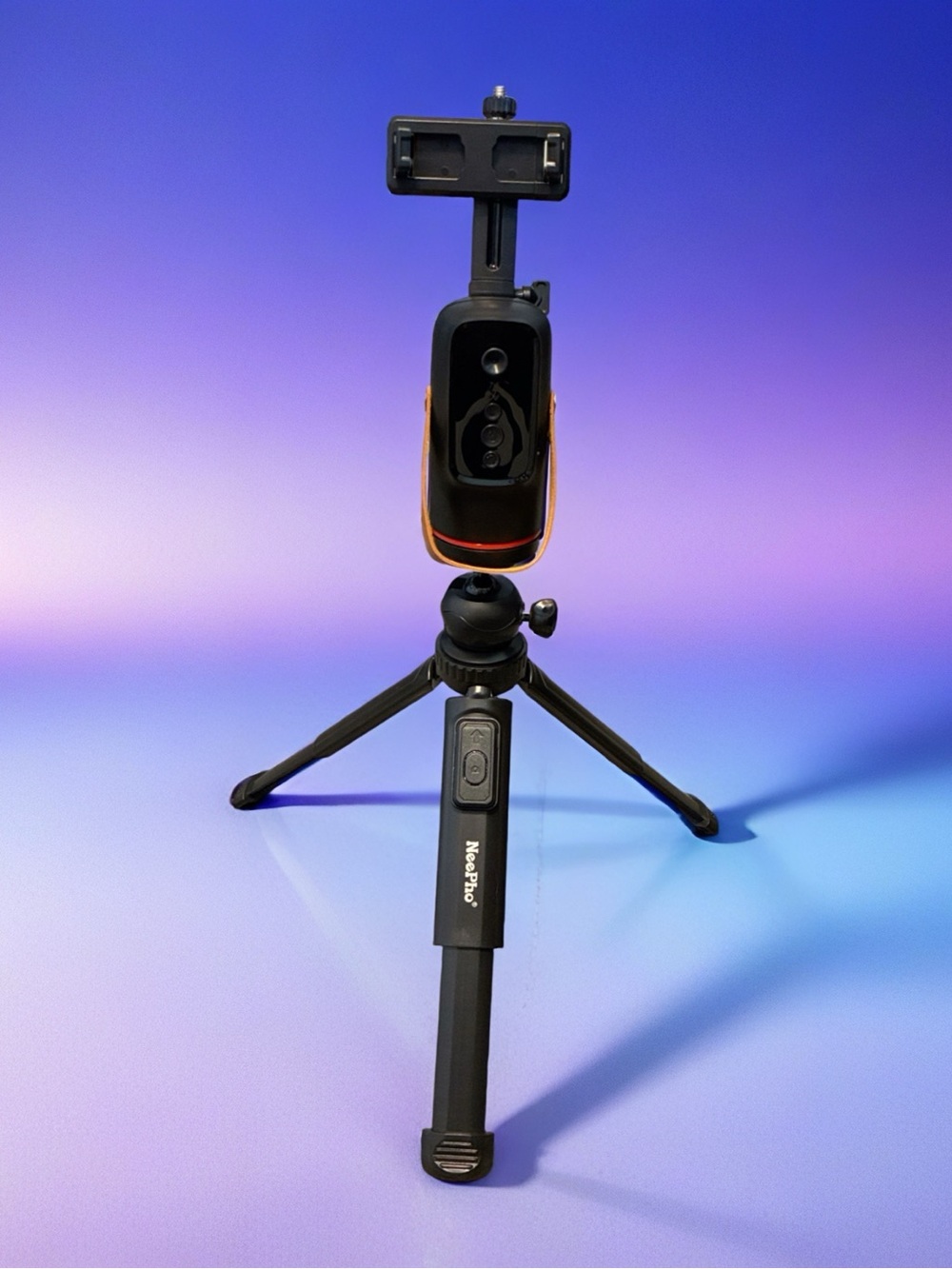 Black Mini Tripod with Smartphone Mount - Black Auto face tracking gimbal